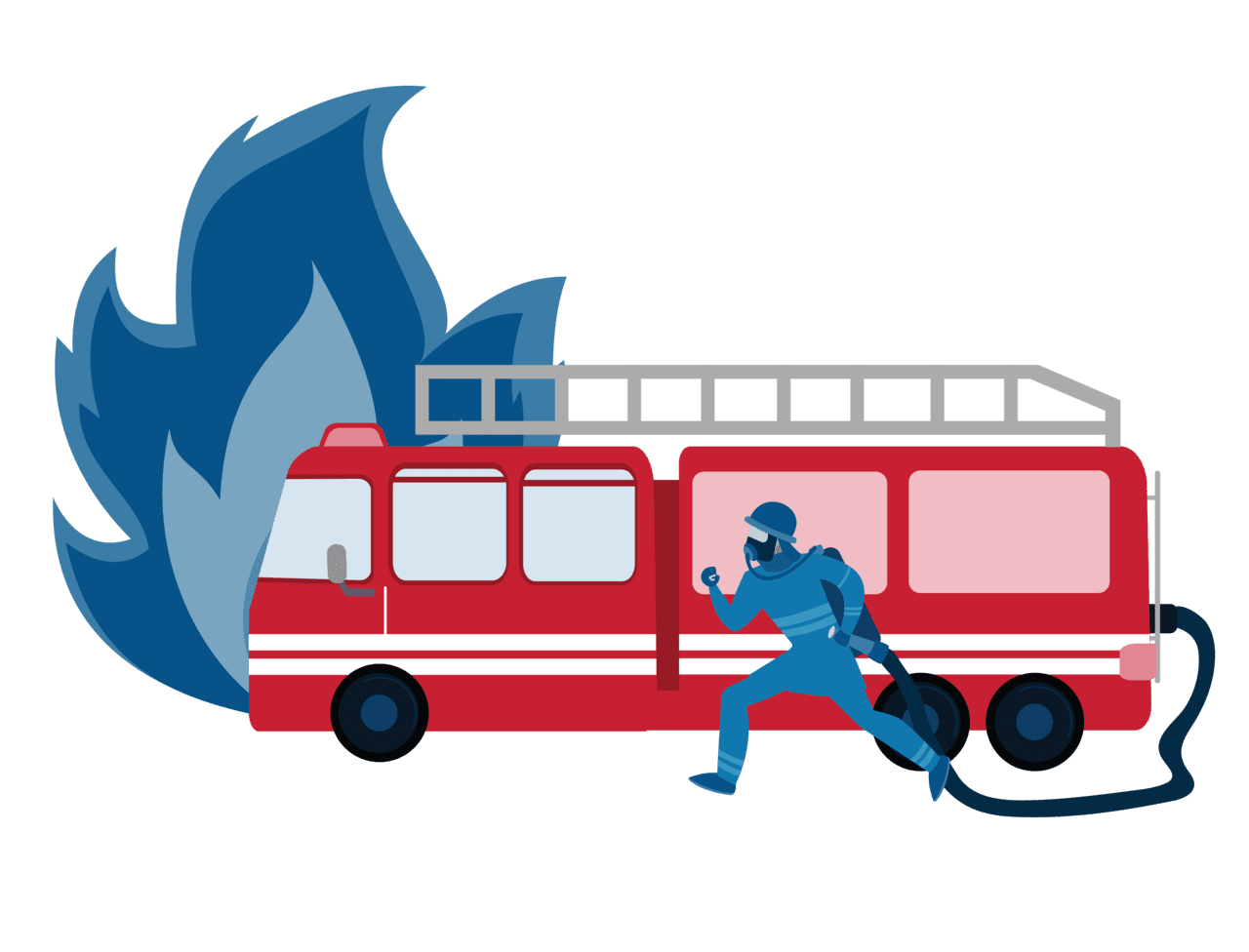 Fire truck wildfire actions clipart image