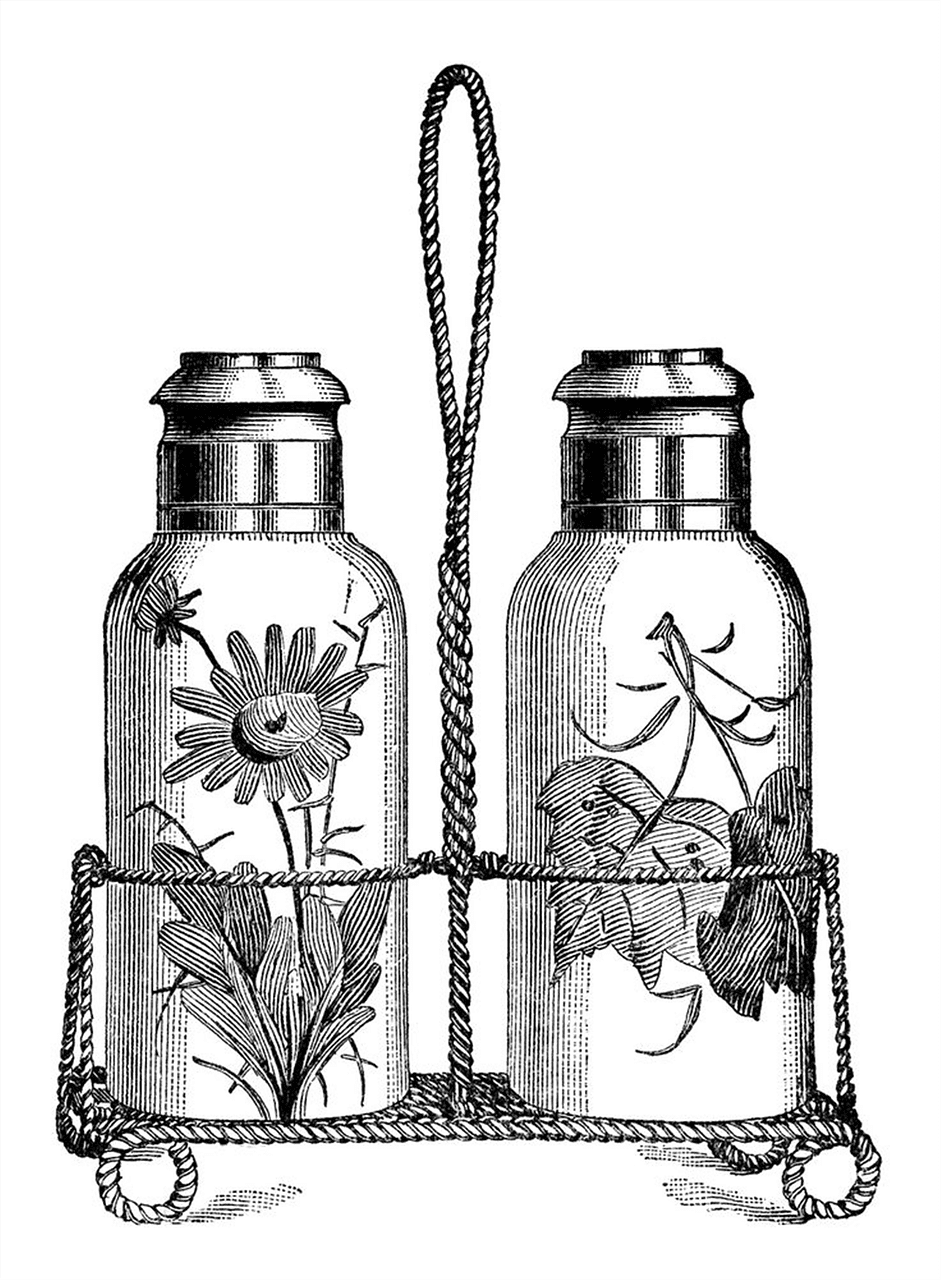 Water bottle salt pepper shaker decoration image clipart