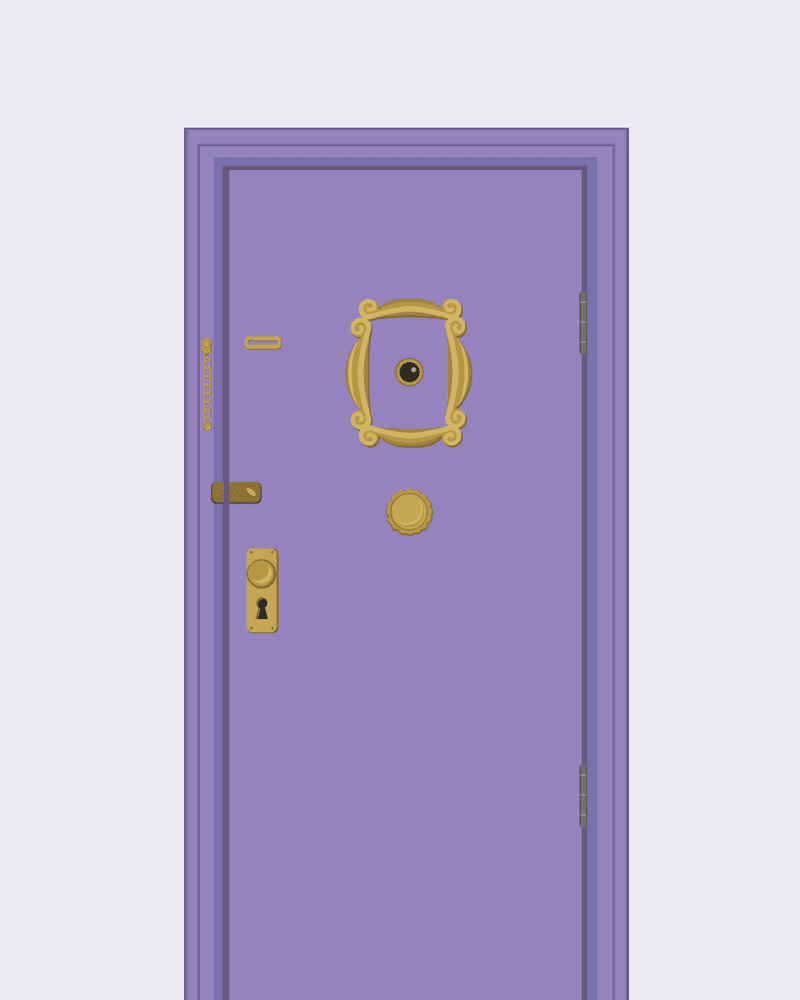 Purple door friends apartment framed art print clipart photo