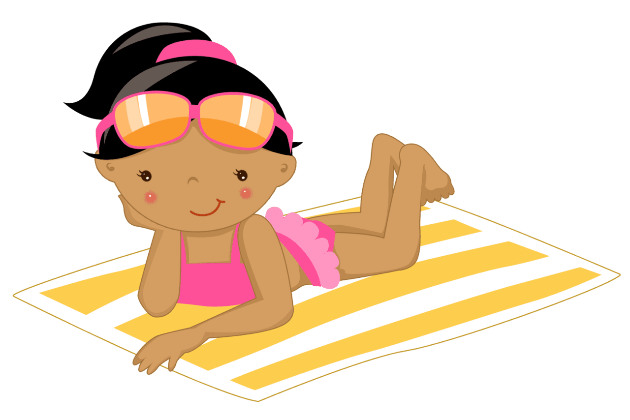 Swimming beach party clipart background