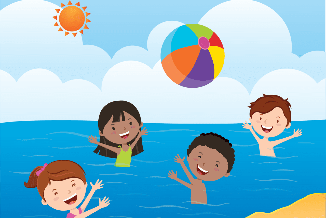 Beach ball bouncing primer piano sheet music clipart clip art