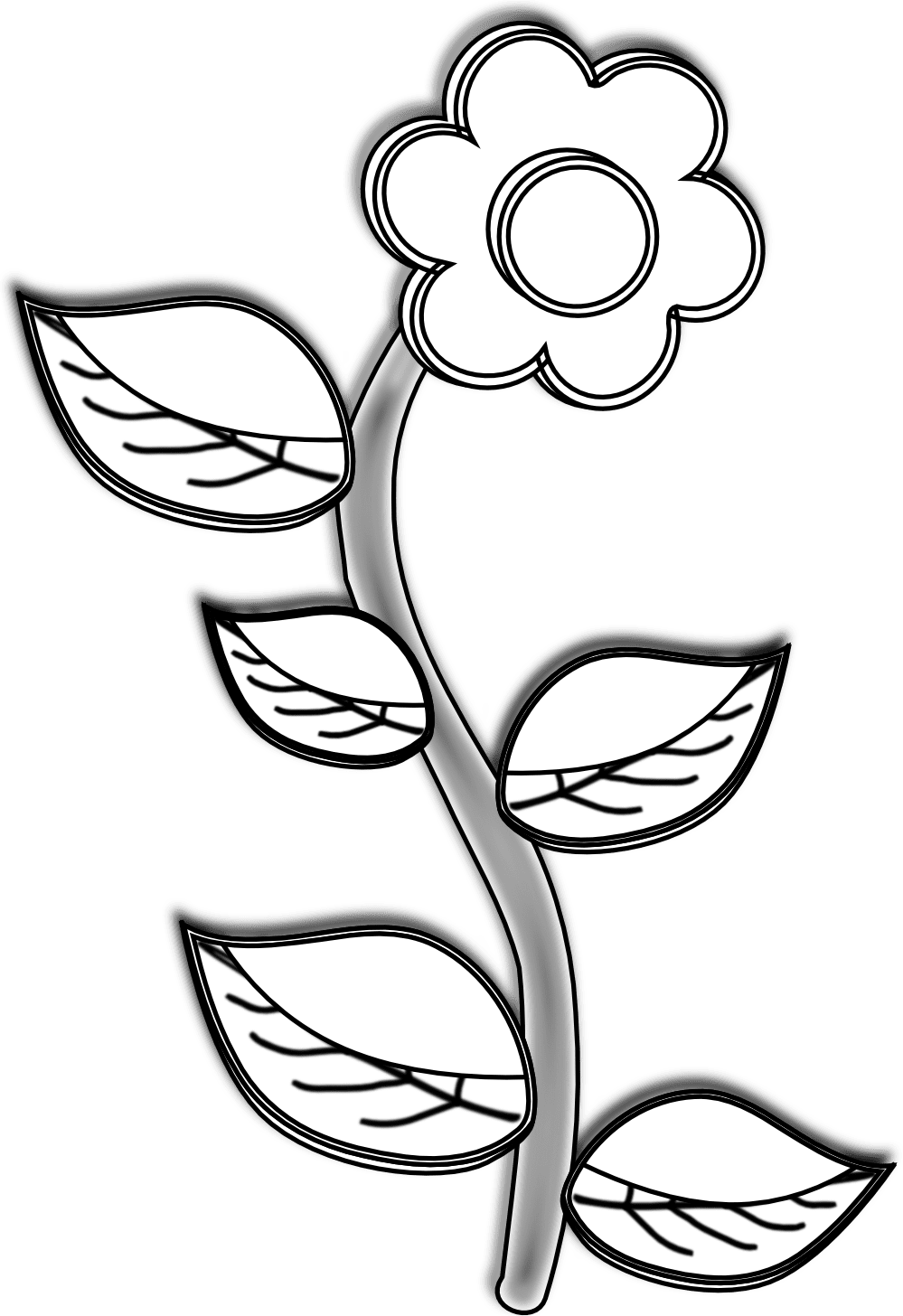 Flowers black and white clipart images 4