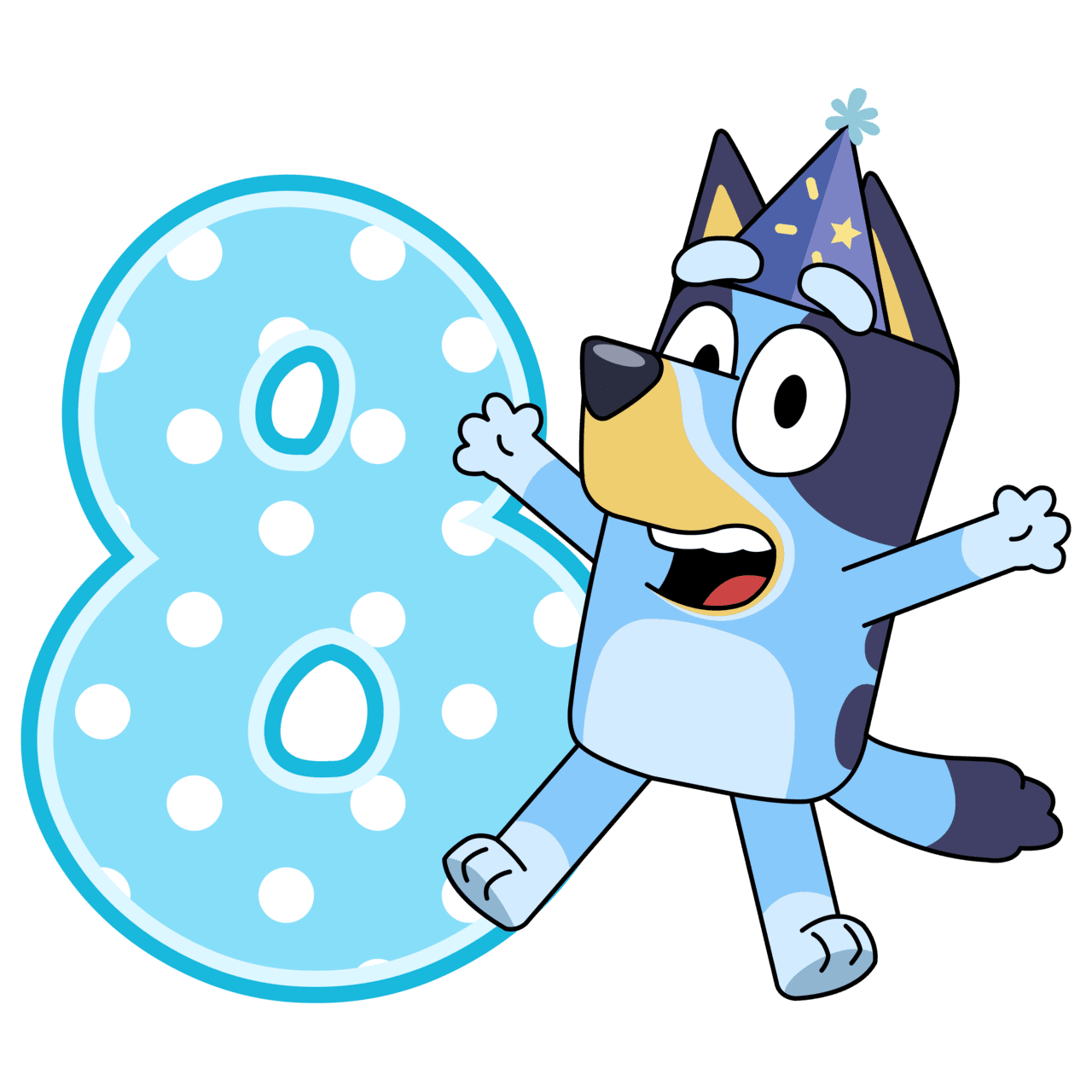 Bluey birthday of the dxf digital clipart vector