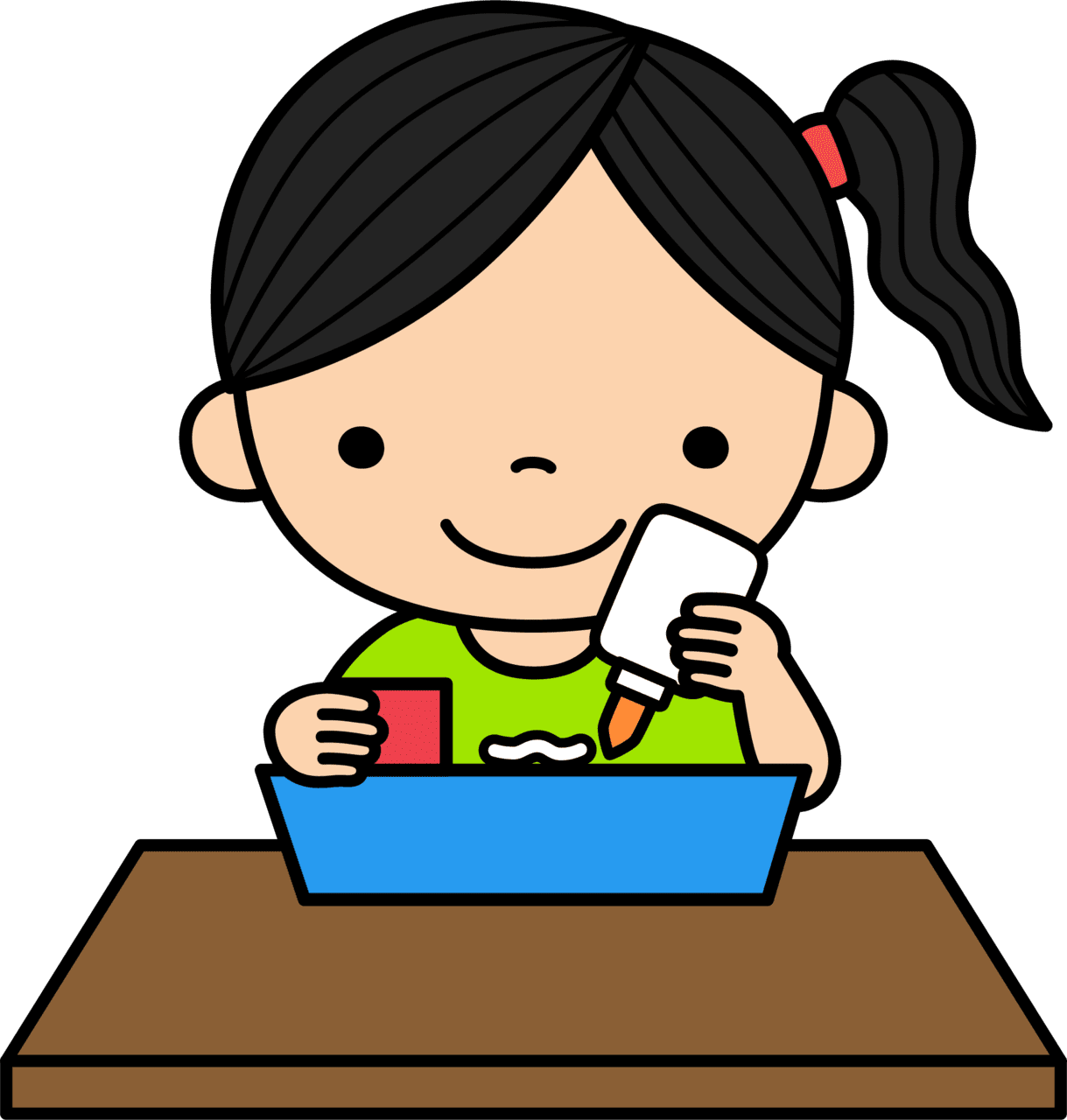 Lunch pin page clipart image 3