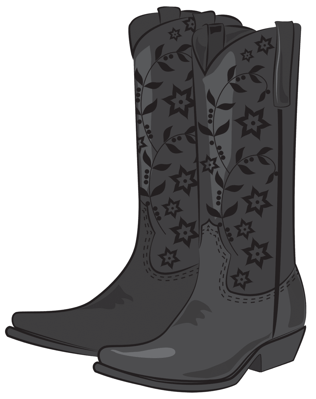 Cowgirl boots black cowboy clipart best free