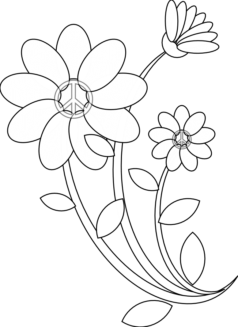 Flowers black and white pin page clipart vector