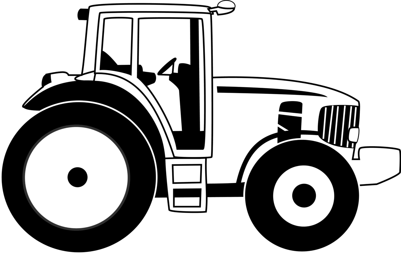 Tractor clipart black and white free