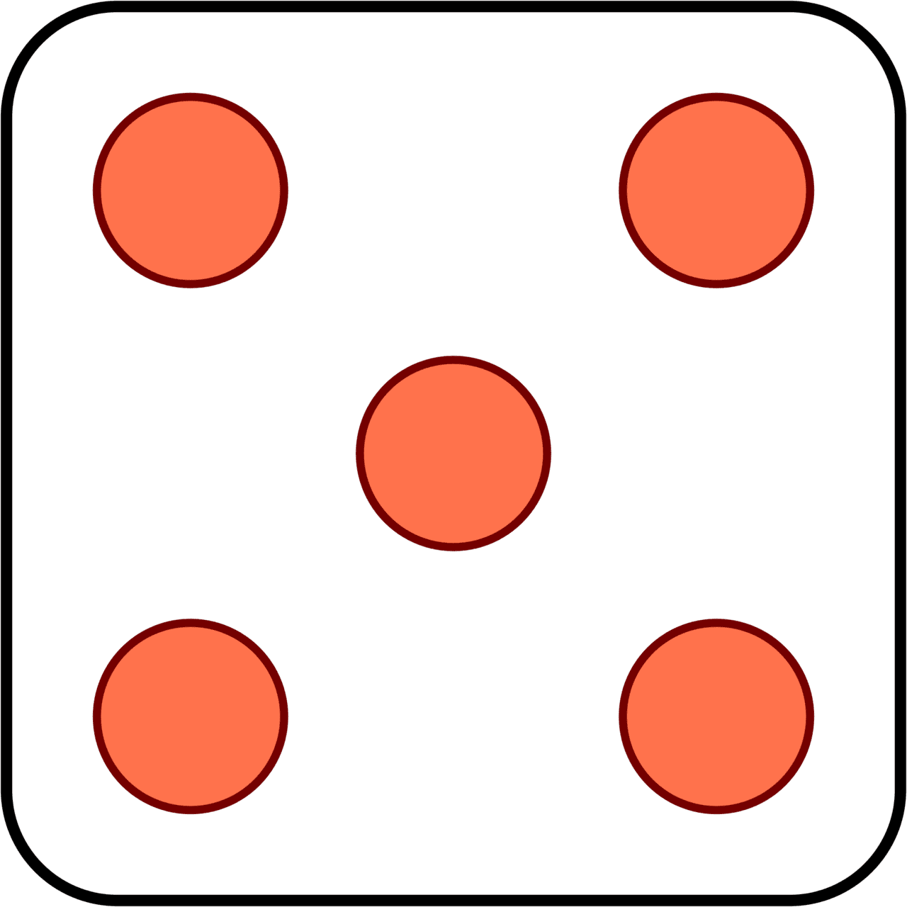 Dice clipart number five free