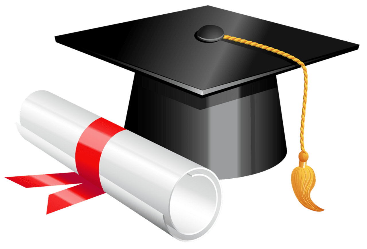 Graduation hat cap and diploma clipart picture