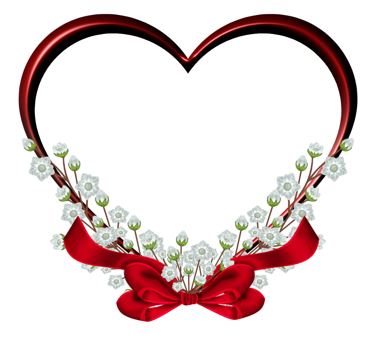 Love red heart frame decor clipart vector