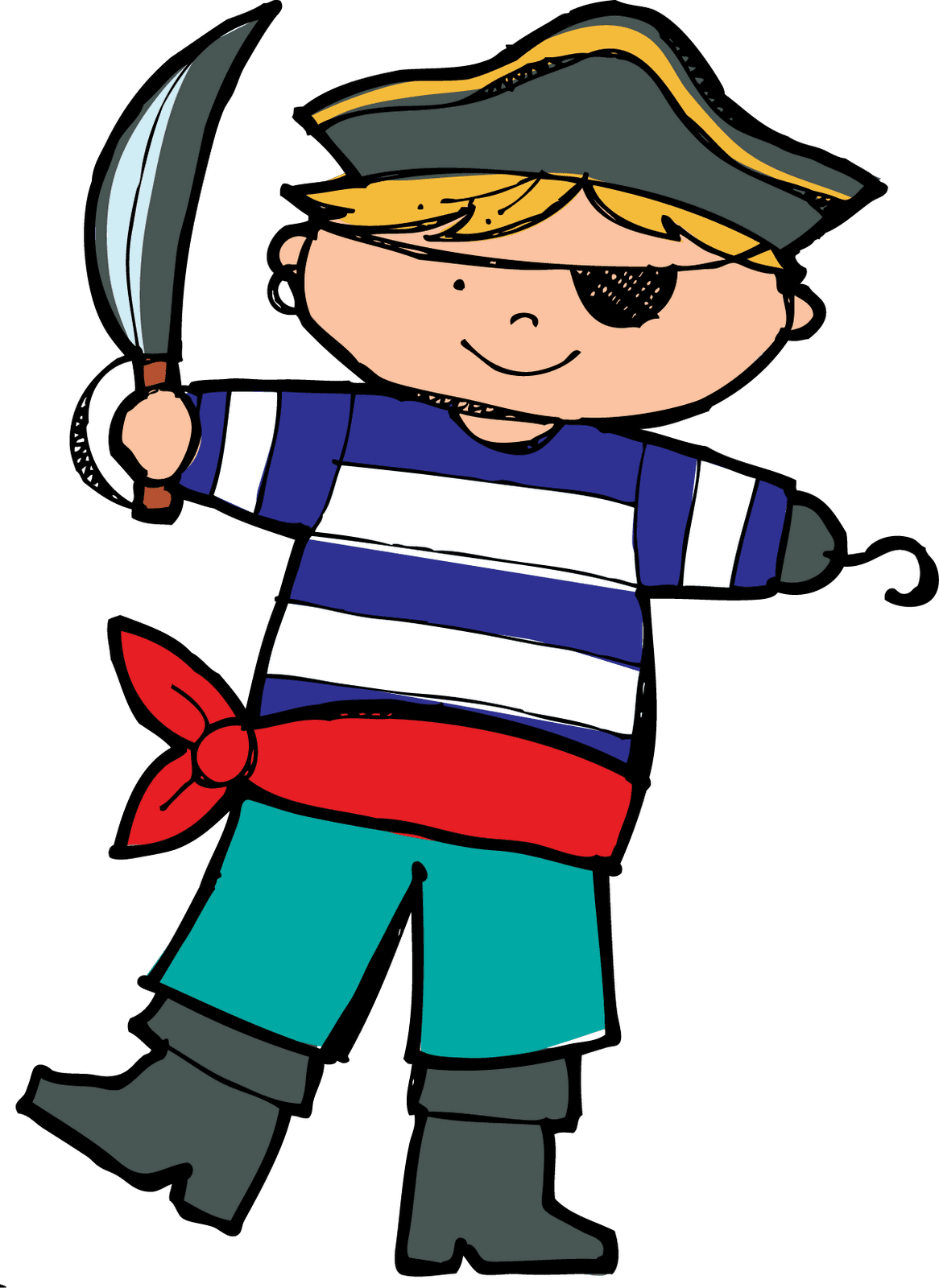 Pirate pin page clipart image 2