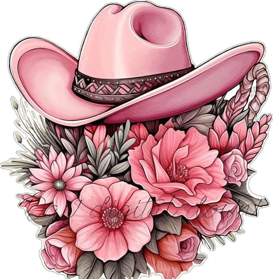 Cowgirl hat pin page clipart transparent