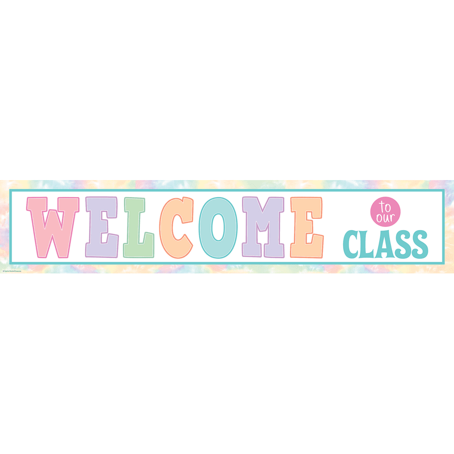 Welcome pastel pop wel to our class banner tcr teacher created resources clipart clip art