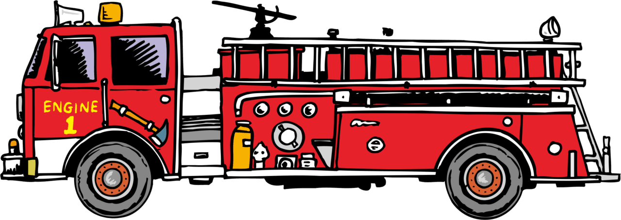 Fire safety firefighter clipart truck vector element engine
