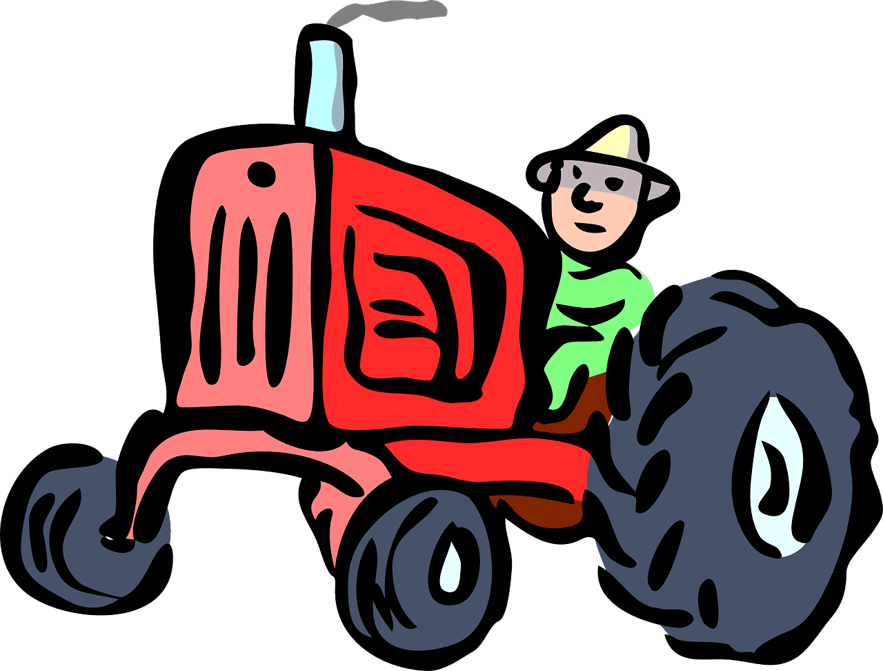 Tractor farm farmer equipment farming image from clipart