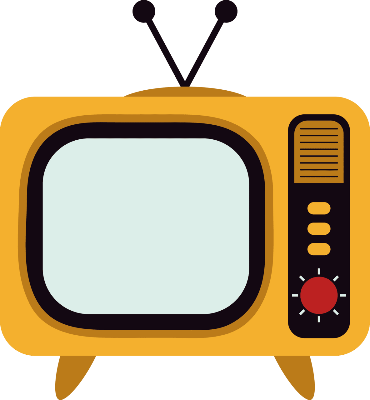 Television set channel tv vector yellow clipart