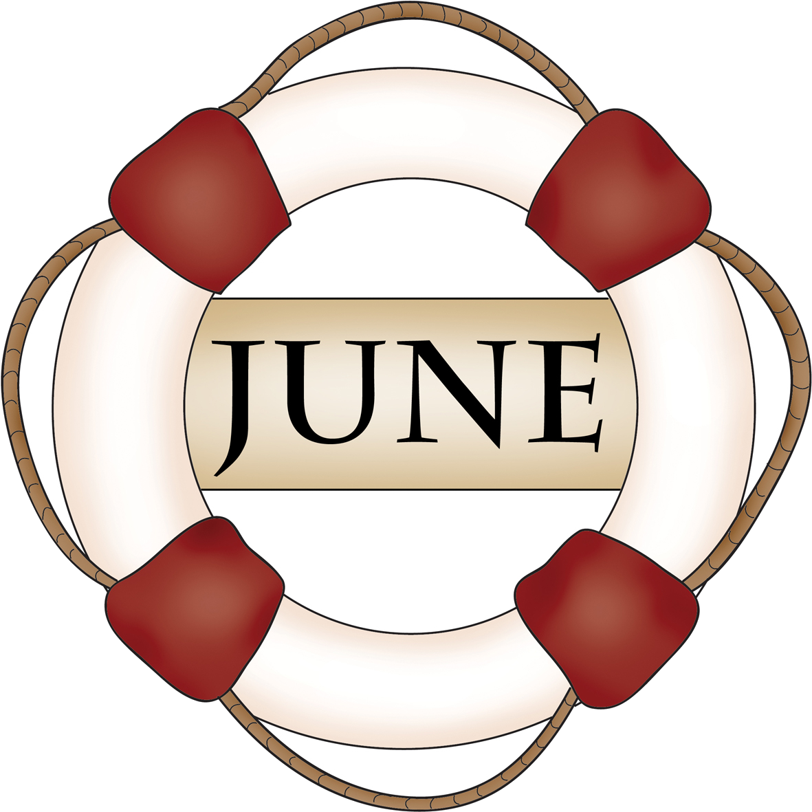 June lifebuoy calendar graphic clipart transparent