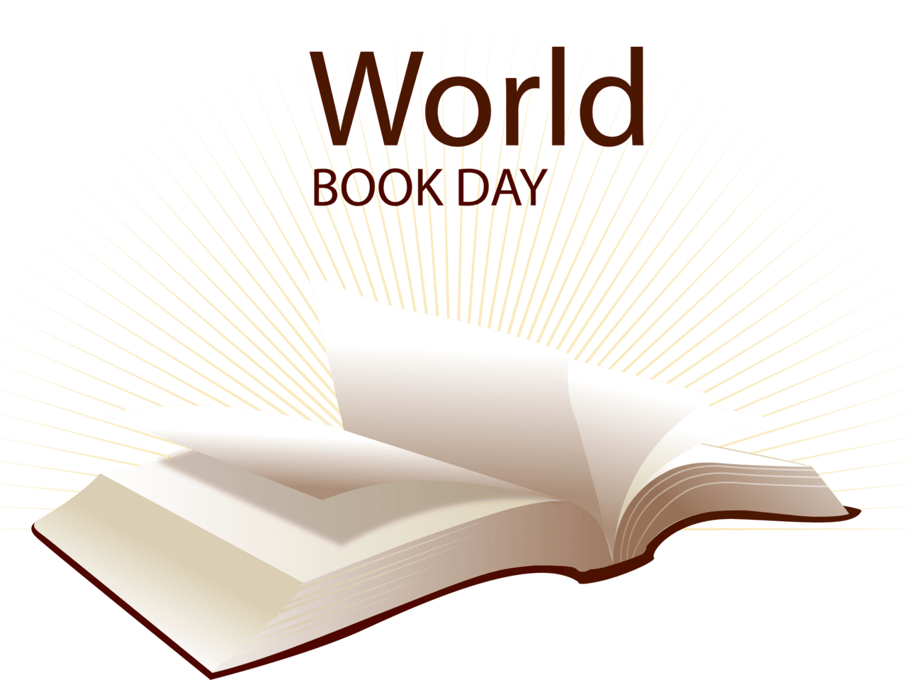 Open book realistic world day clipart image