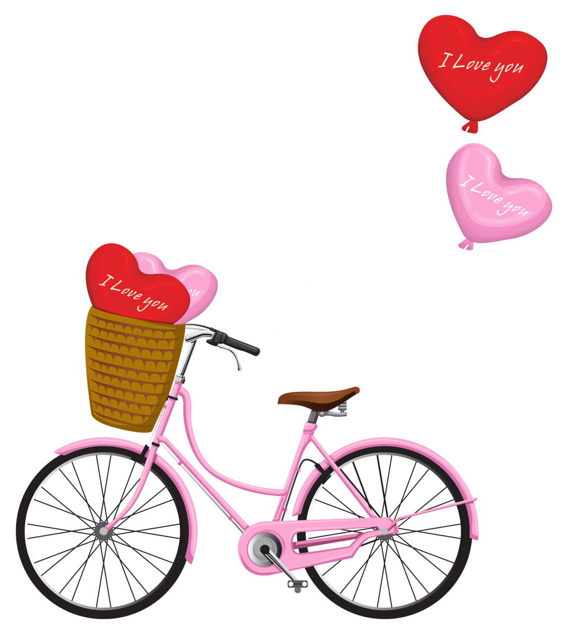 Love valentine day bicycle clipart image