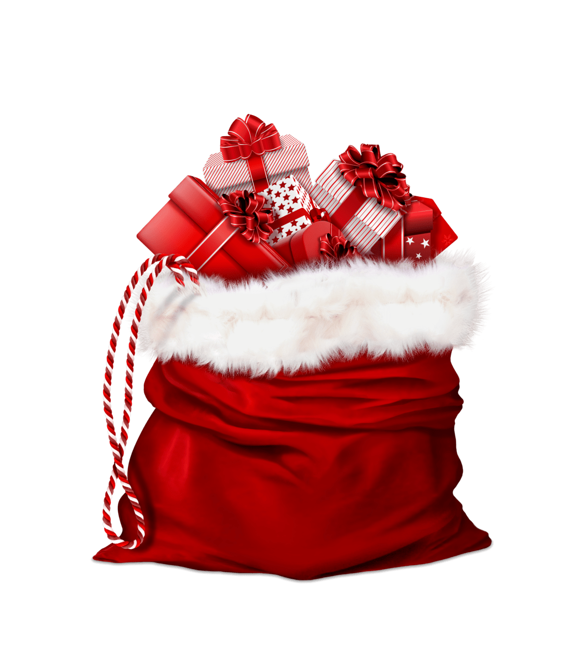 Christmas gift santa bag with ts clipart vector