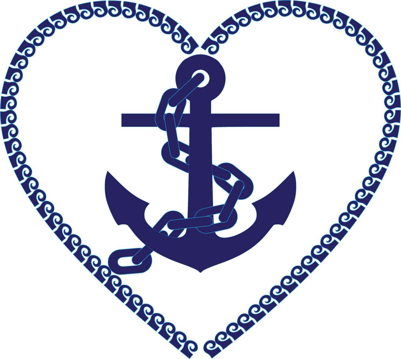 Anchor nautical heart clipart logo