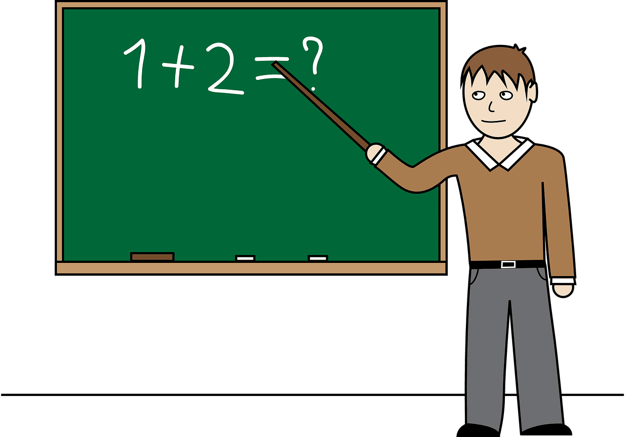 Teacher classroom chalk board man education image from clipart