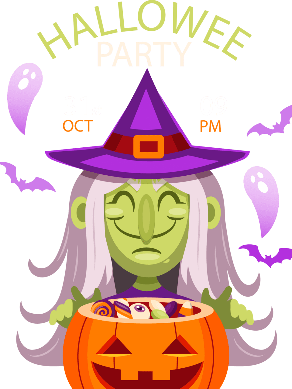 Witch halloween clipart image vector