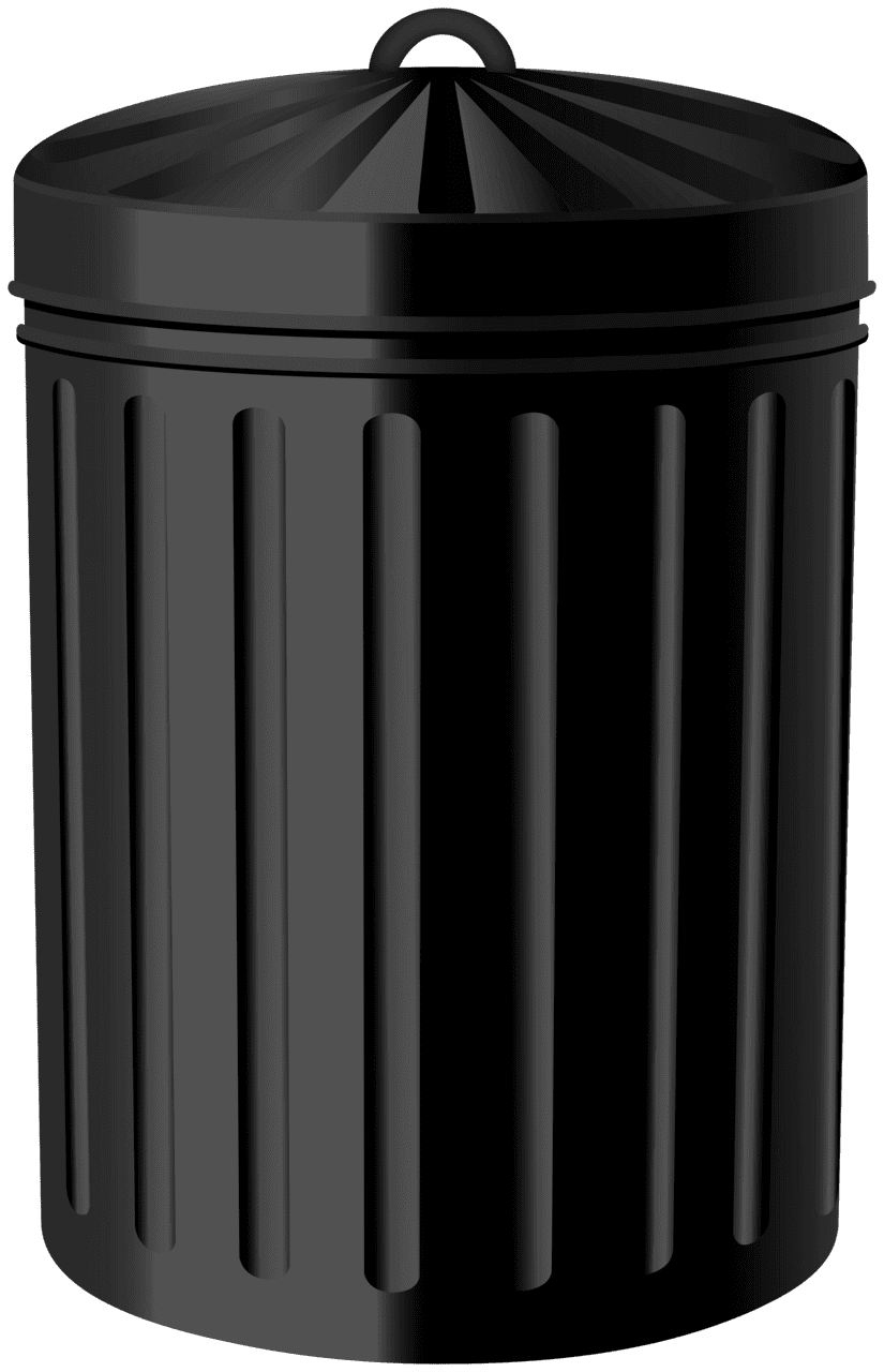 Black steel trash can clipart best transparent