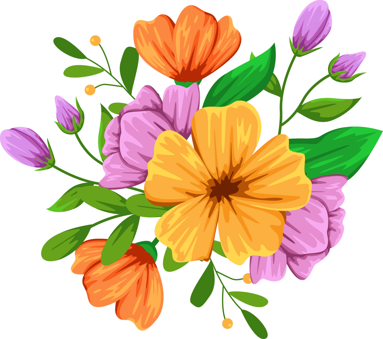 Spring flowers detailed beautiful flower clipart picture