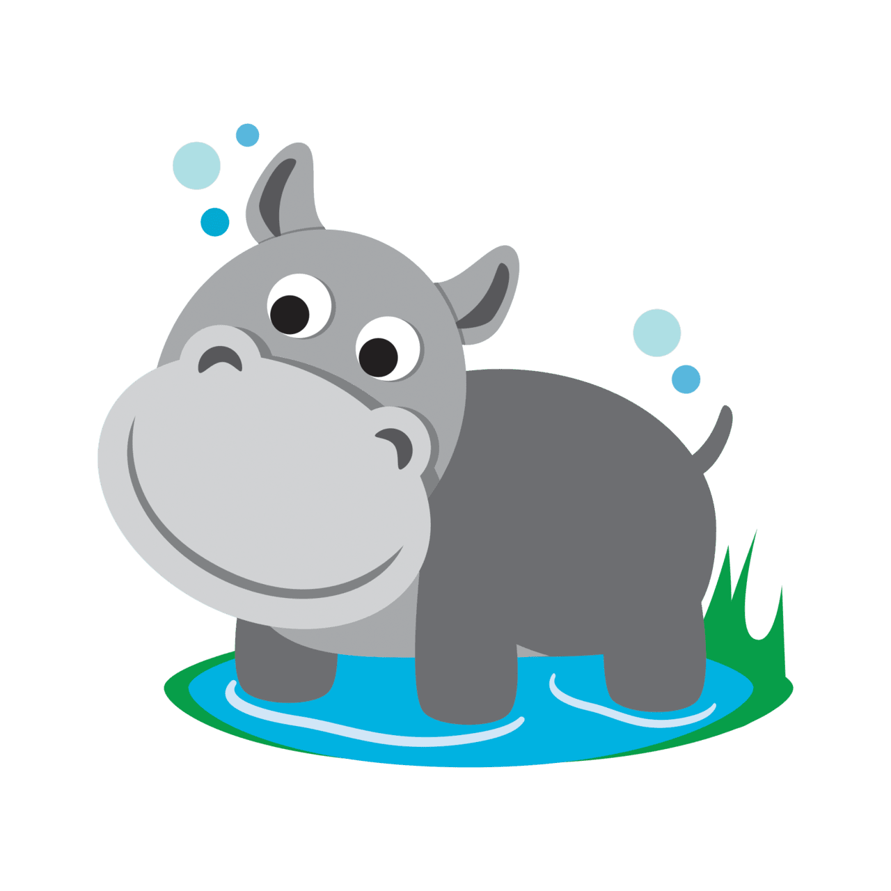 Swim like hippo in the bathtub clipart free