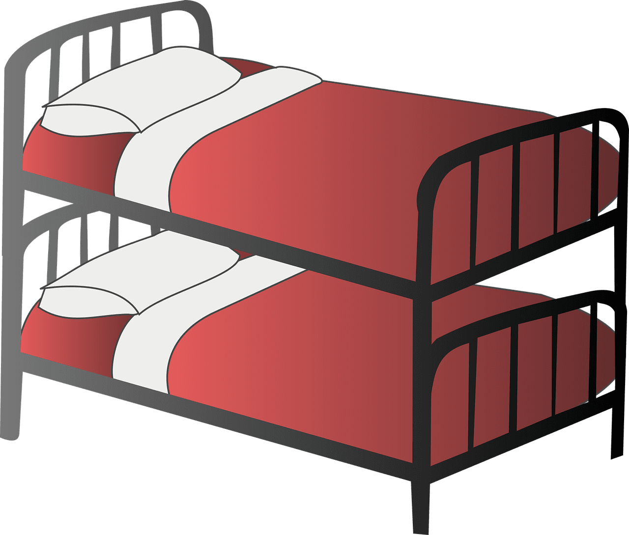 Bed bedroom bunk vector graphic clipart