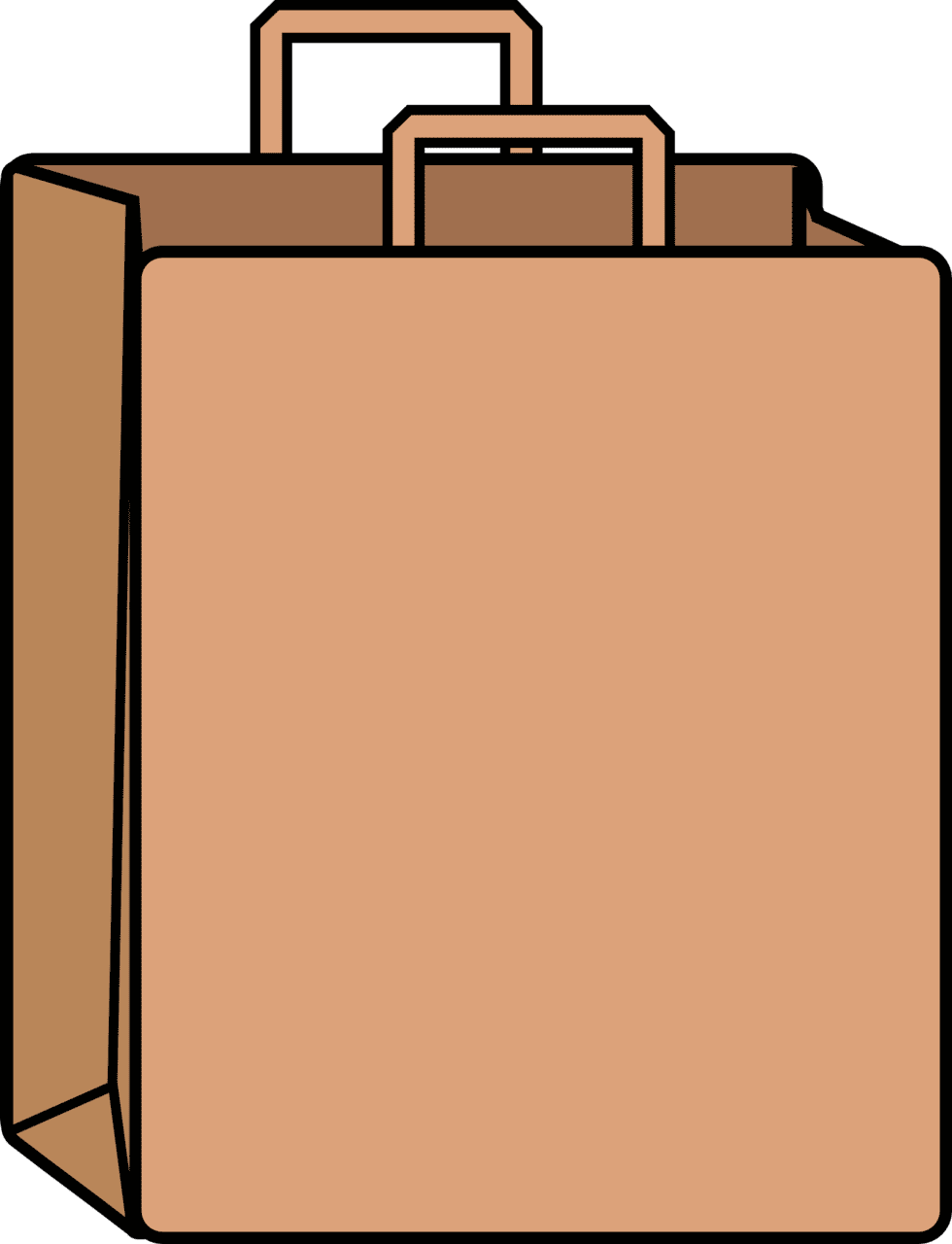 Paper brown shopp bag clipart transparent