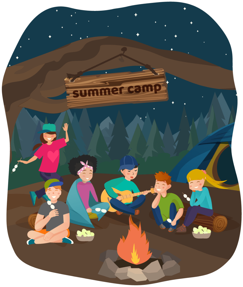 Campfire week sleepaway camps clipart photo