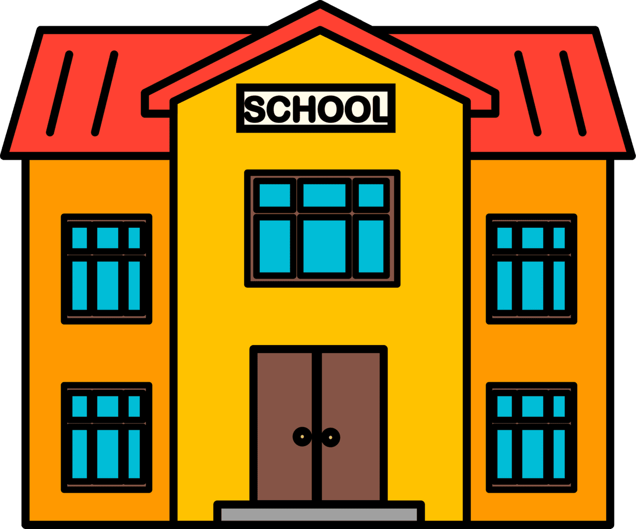 Door school house vector clipart images creazilla