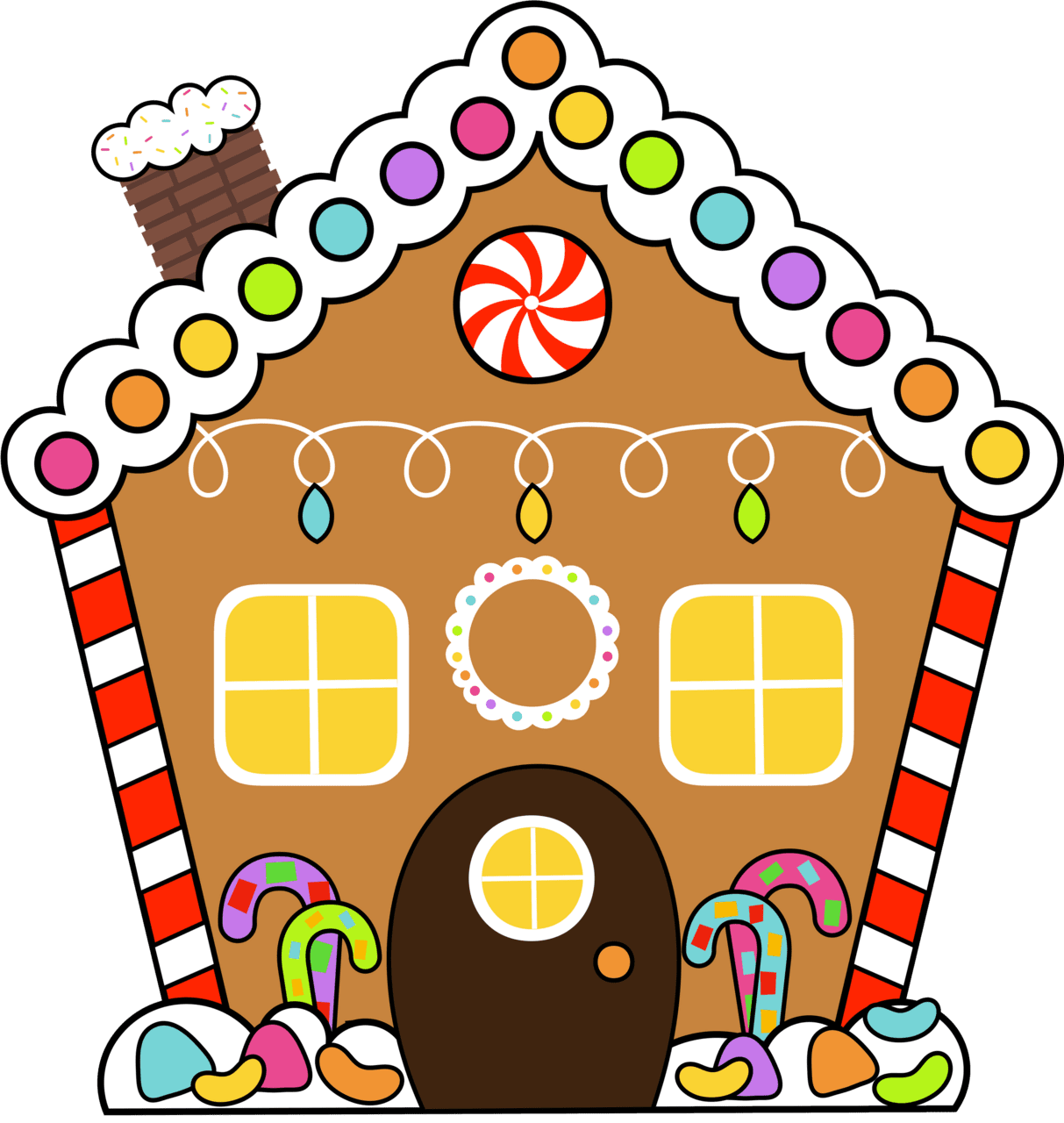 Gingerbread house pin page clipart free 2