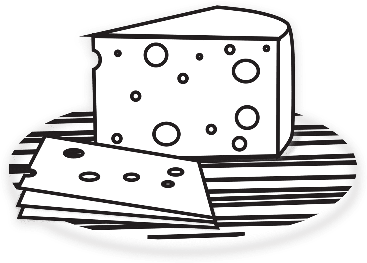 Cheese clipart black and white get coloring pages vector