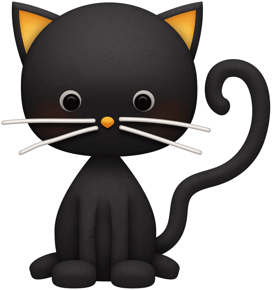 Black cat pin page clipart logo 3