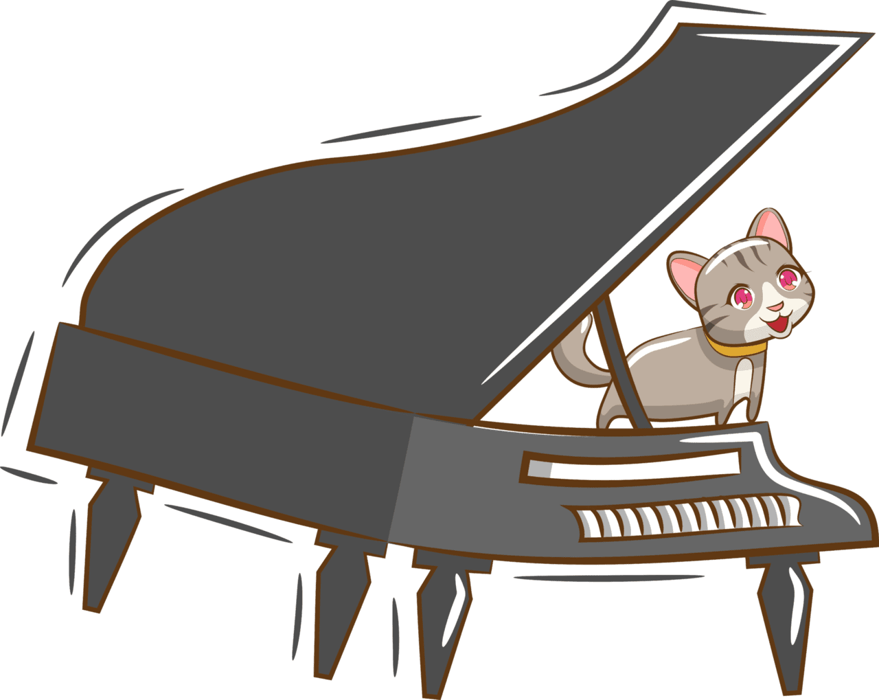 Piano graphic clipart design transparent