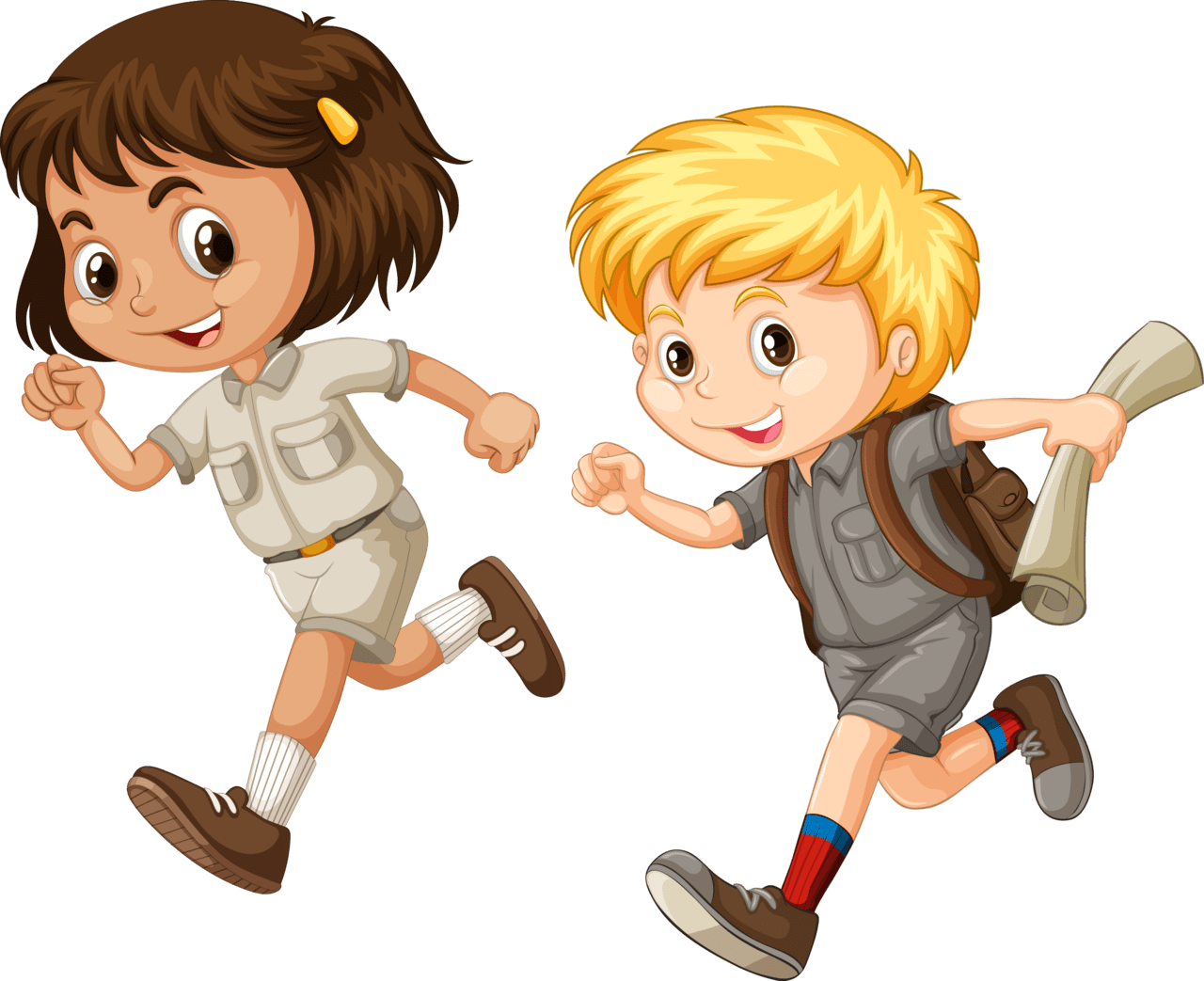 Child running cartoon kids clipart transparent