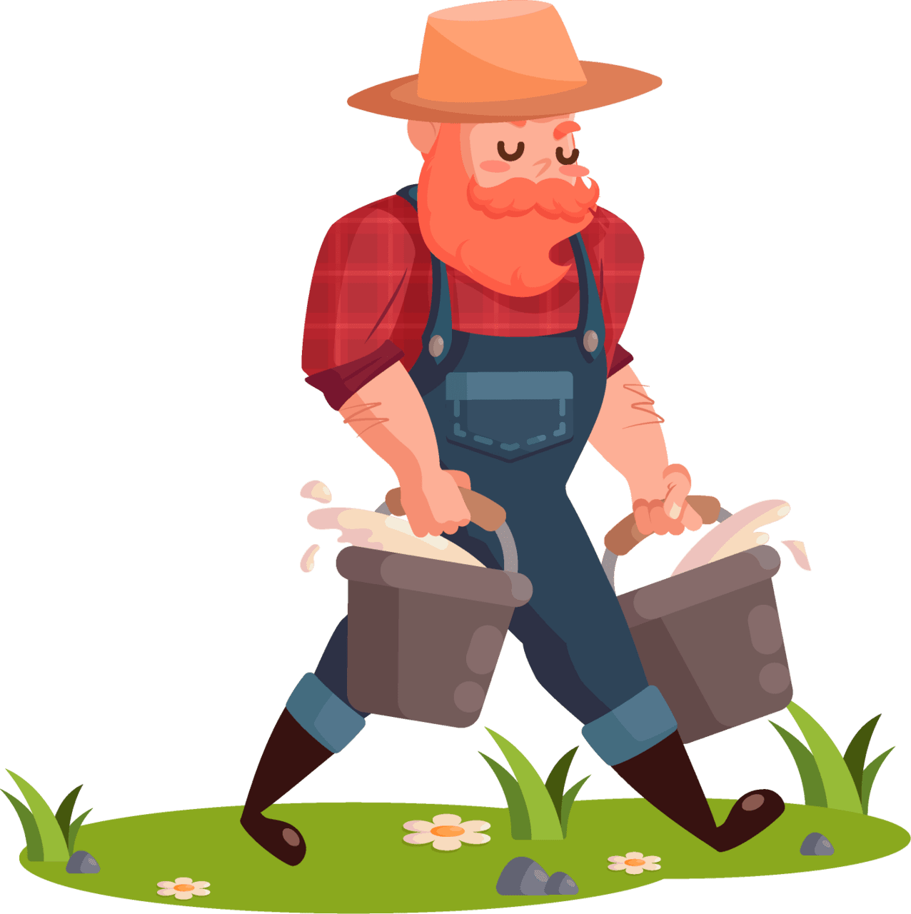 Happy farmer day man for water design clipart picture