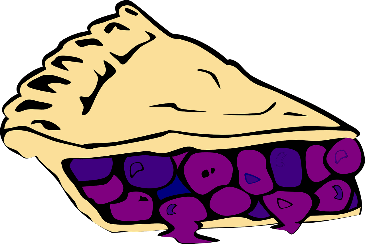 Pie blueberry dessert vector graphic clipart