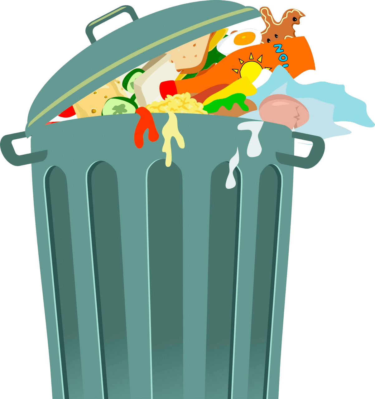 Trash can full garbage clipart clip art