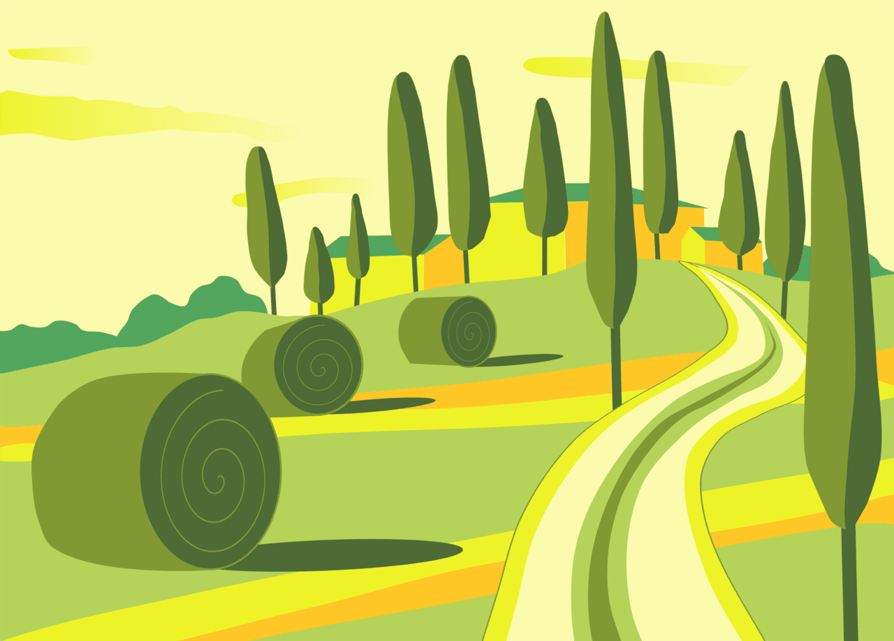 Road italian landscape tuscany clipart vector