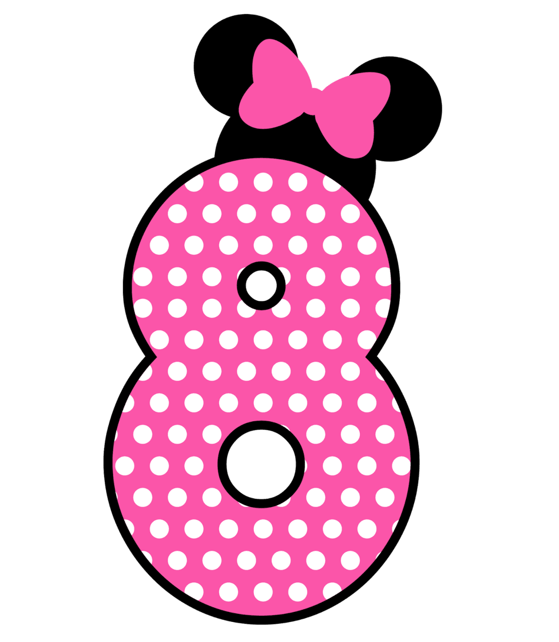 Minnie mouse numeros clipart logo