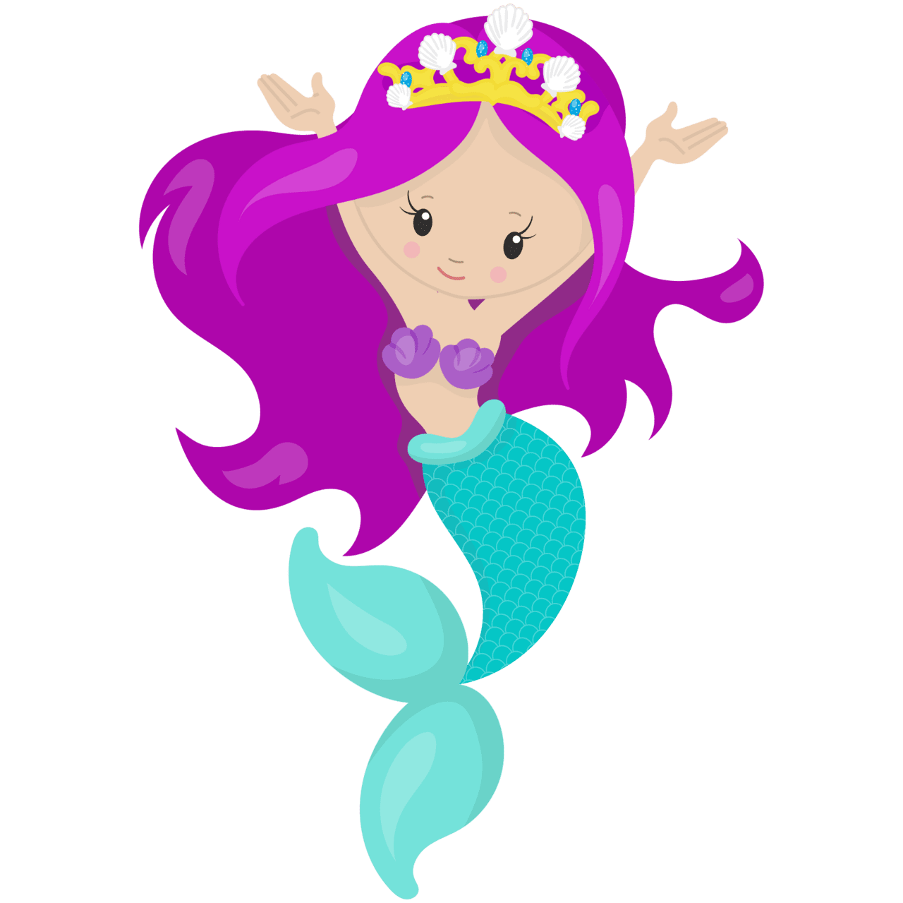 Mermaid pin page clipart image