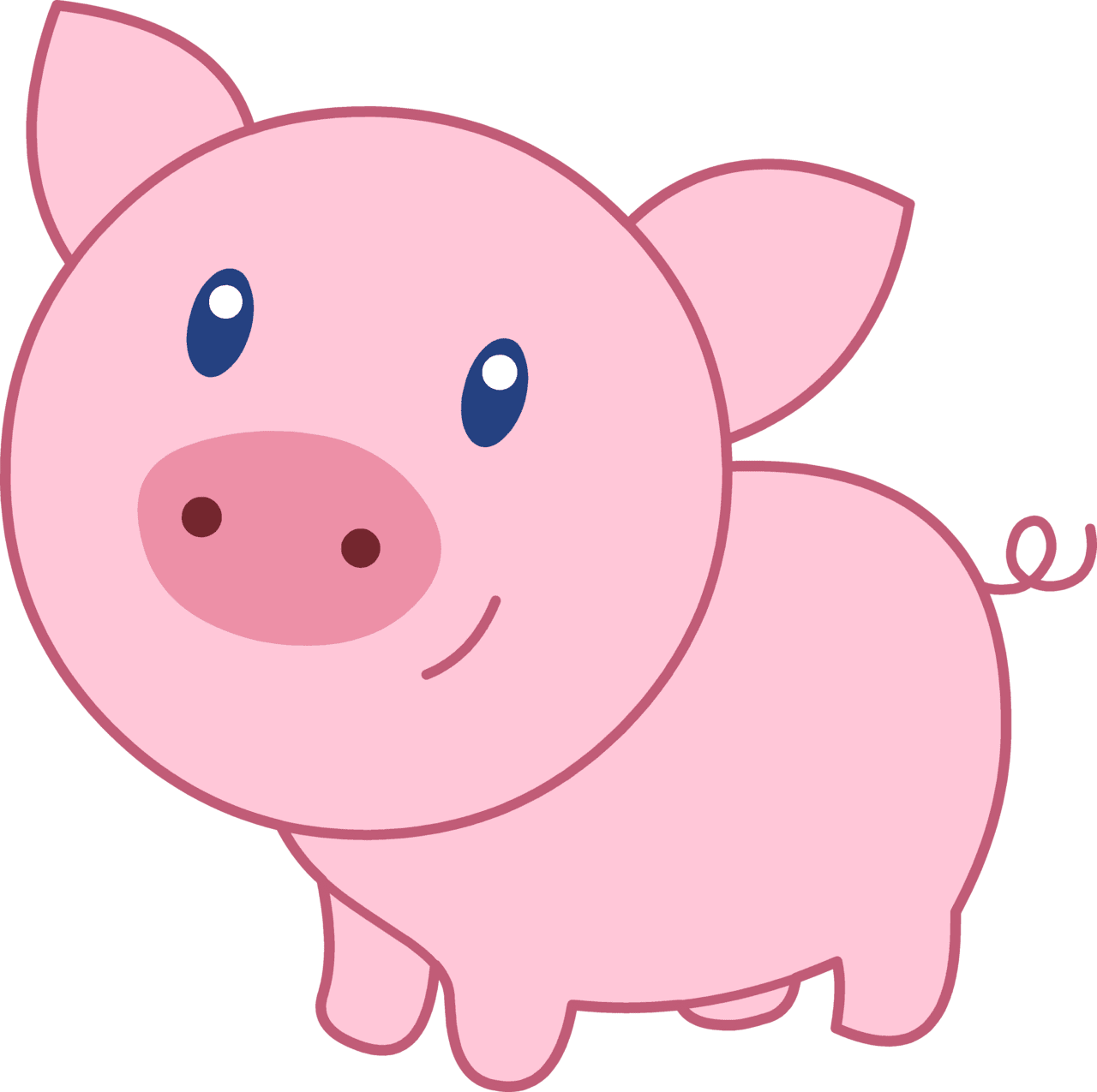 Piglet cute happy pink pig clipart photo