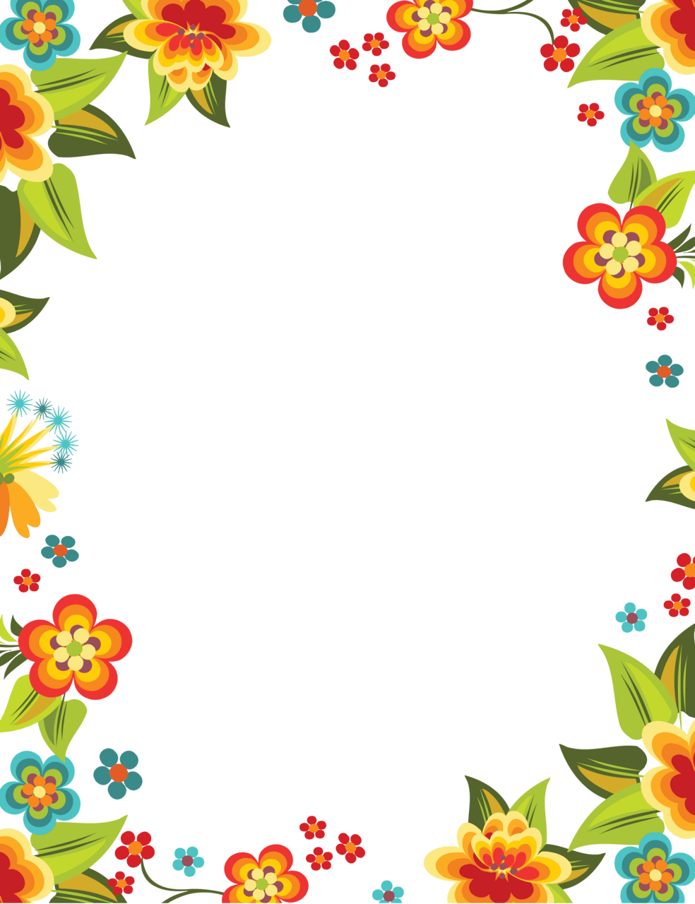 Flower border floral frame adc clipart logo