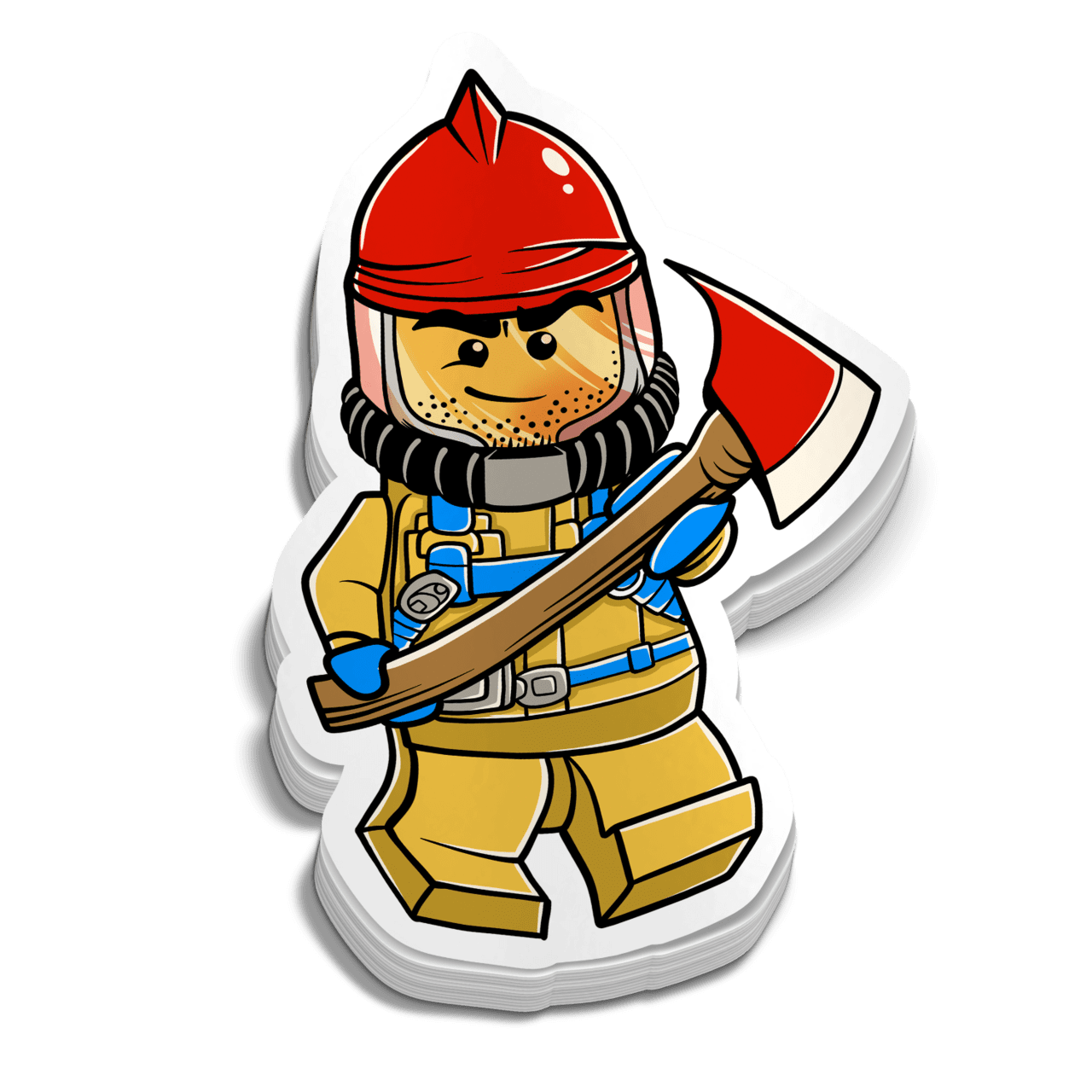 Mini firefighter sticker clipart clip art