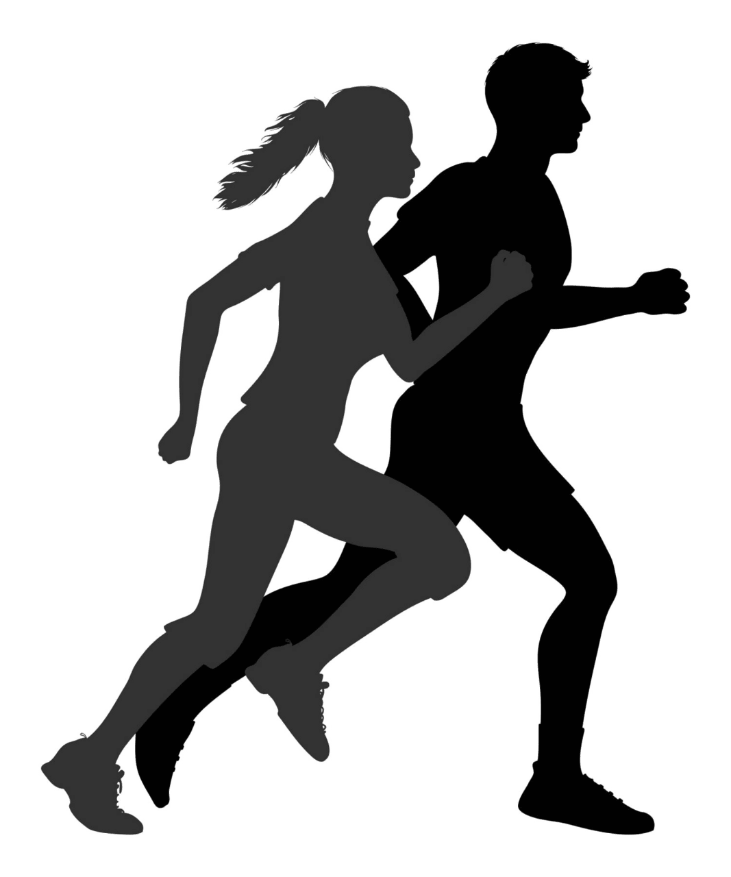 Running silhouette clipart logo