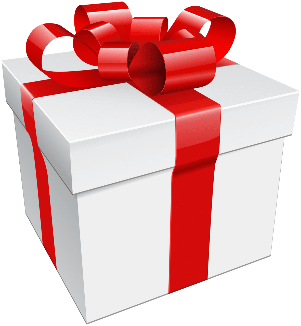 Christmas present white clipart image